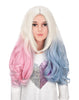 YOGFIT Blonde Villain with Pink and Blue Wig Cotton-Candy Colored Ombre Wig