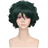 YOGFIT Green Wig for Deku Cosplay Halloween Costume Party Anime Unisex Short Curly Synthetic Wig with Bangs