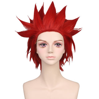 YOGFIT Red Wig for Kirishima Halloween Costume Party Men's Anime Short Spiky Synthetic Cosplay Wig