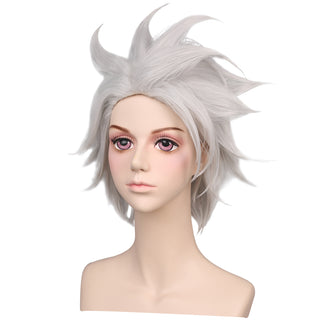 YOGFIT Silver White Wig for Hitsugaya Toushirou Cosplay Anime Unisex Short Spiky Hair Synthetic Wig