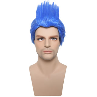 YOGFIT Blue Wig Halloween Costume Party Cosplay Wig Men's Underworld Father Short Hair