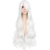 Jeanne Women's Long Wavy Curly Wigs with Bangs for Halloween Costume Cosplay Party