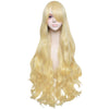 Jeanne Women's Long Wavy Curly Wigs with Bangs for Halloween Costume Cosplay Party