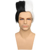 YOGFIT Men's Black White Wig Underworld Father Spikes Short Synthetic Wig