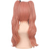 YOGFIT Princess Pink Wig Long Wavy Wig with Bangs Junko Enoshima Anime Wig with 2 Bears Hair Clip