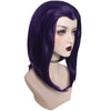 YOGFIT Women's Teen Superhero Purple Long Straight Wig with Widow's Peak Synthetic Wig