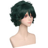 YOGFIT Green Wig for Deku Cosplay Halloween Costume Party Anime Unisex Short Curly Synthetic Wig with Bangs