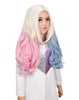 YOGFIT Blonde Villain with Pink and Blue Wig Cotton-Candy Colored Ombre Wig