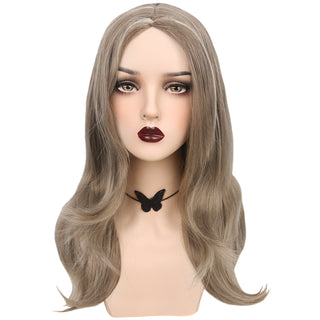 YOGFIT Brown with Blonde Highlights Wig Long Wavy Middle Part Wigs