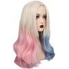 YOGFIT Blonde Villain with Pink and Blue Wig Cotton-Candy Colored Ombre Wig