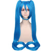 YOGFIT Hatsune Miku Straight Wig with Bangs and 2 Long 48" Ponytails