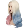 YOGFIT Blonde Villain with Pink and Blue Wig Cotton-Candy Colored Ombre Wig