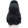 YOGFIT Women's Long Straight Black Mixed White Wig Parted Salt & Pepper Synthetic Cosplay Wig