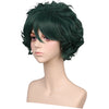 YOGFIT Green Wig for Deku Cosplay Halloween Costume Party Anime Unisex Short Curly Synthetic Wig with Bangs