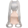 YOGFIT Hatsune Miku Straight Wig with Bangs and 2 Long 48" Ponytails