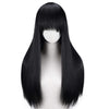 YOGFIT Lina Women's Long Straight Costume Wig with Bangs for Halloween Cosplay Party - Black