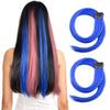 YOGFIT 24" 2PCS Clip in Hair Extensions Long Colorful Straight Thick Hair Volume in One Clip Hairpiece