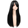 YOGFIT Lina Women's Long Straight Costume Wig with Bangs for Halloween Cosplay Party - Black