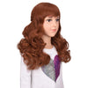 YOGFIT Girls Long Wavy Curly Brown Braided Wig Synthetic Cosplay Wig for Kids