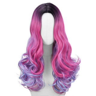 YOGFIT Princess Pink and Light Blue Ombre Streaks Cosplay Halloween Costume Party