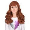 YOGFIT Girls Long Wavy Curly Brown Braided Wig Synthetic Cosplay Wig for Kids