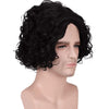 YOGFIT Men's Winter Lord Chin-Length Black Wig Curly Wavy Synthetic Cosplay Wig