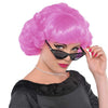 YOGFIT Pink Wig for Frenchy Cosplay 1950's Ladies Curly Chin Length Wig with Bangs