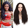 YOGFIT Dark Brown Wig Women's Tropical Island Long Wavy Curly Synthetic Wig