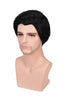 YOGFIT Men's Charming Prince Short Black Parted Wig