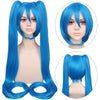 YOGFIT Hatsune Miku Straight Wig with Bangs and 2 Long 48" Ponytails