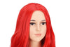 YOGFIT Children's Bright Red Wavy Wig Medium Length Parted in Middle Synthetic Cosplay Wig