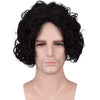 YOGFIT Men's Winter Lord Chin-Length Black Wig Curly Wavy Synthetic Cosplay Wig