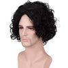 YOGFIT Men's Winter Lord Chin-Length Black Wig Curly Wavy Synthetic Cosplay Wig