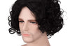 YOGFIT Men's Winter Lord Chin-Length Black Wig Curly Wavy Synthetic Cosplay Wig