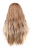 YOGFIT 27 Inch Color Glazed Apricot Wig Long Curly Wavy Synthetic Wig