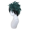 YOGFIT Unisex Dark Green Spiky Wig for Midoriya Izuku Cosplay Halloween Costume Party Short Layered Anime Wig with Bangs