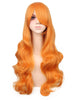 Jeanne Women's Long Wavy Curly Wigs with Bangs for Halloween Costume Cosplay Party