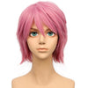 YOGFIT Men's Short Straight Pink Wig for Anime Spiky Cosplay Halloween Costume Party