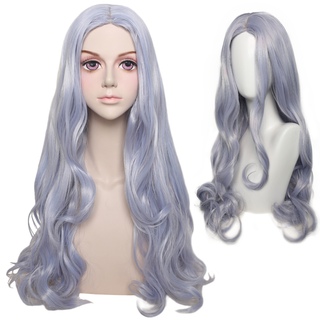 YOGFIT Long Wavy Blue Gray Wig for Eri Cosplay Halloween Costume