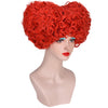 YOGFIT Red Queen of Heart Wig Women's Short Red Curly Wig Synthetic Cosplay Wig