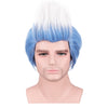 YOGFIT Blue and White Wig Men's Underworld Father Short Hair Synthetic Cosplay Wig