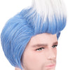 YOGFIT Blue and White Wig Men's Underworld Father Short Hair Synthetic Cosplay Wig