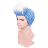 YOGFIT Blue and White Wig Men's Underworld Father Short Hair Synthetic Cosplay Wig