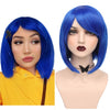 YOGFIT Blue Wig for Coraline Cosplay Women's Fantasy Short Straight Bob Wig with Bangs