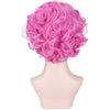 YOGFIT Pink Wig for Frenchy Cosplay 1950's Ladies Curly Chin Length Wig with Bangs